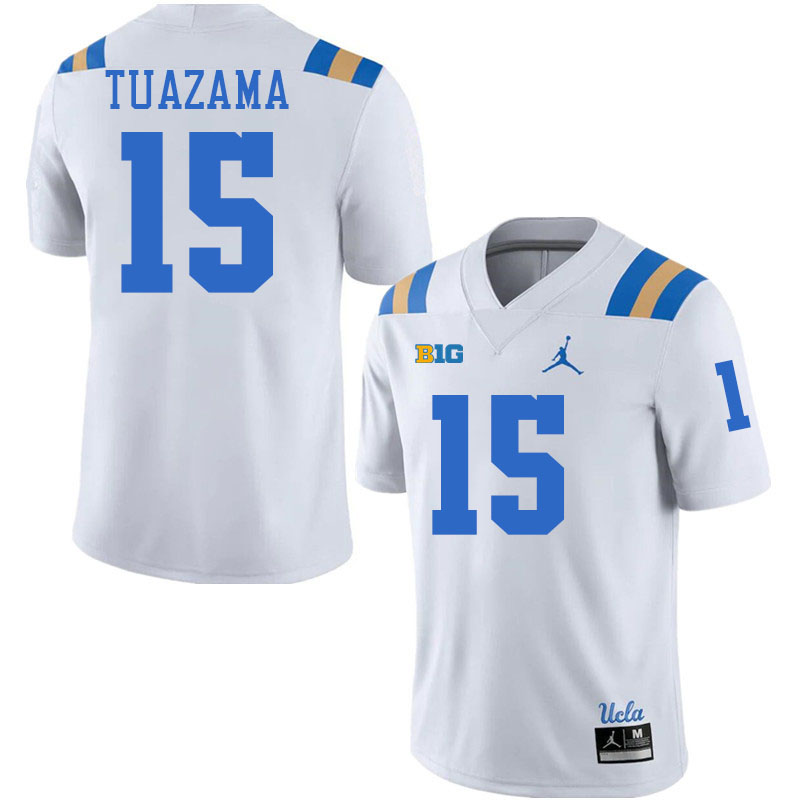 Men #15 Drew Tuazama UCLA Bruins College Football Jerseys Stitched-White